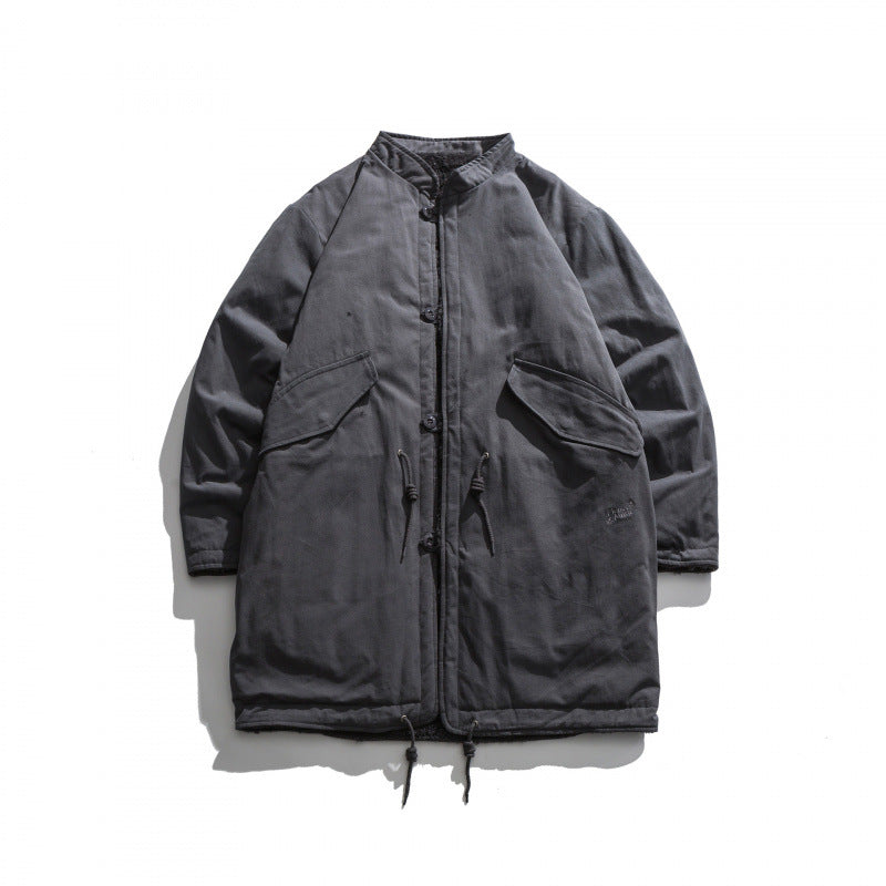 Men's Insulated Parka Jacket in Oversized Cut with Sherpa Lining and Drawstring Hem Chichicherry