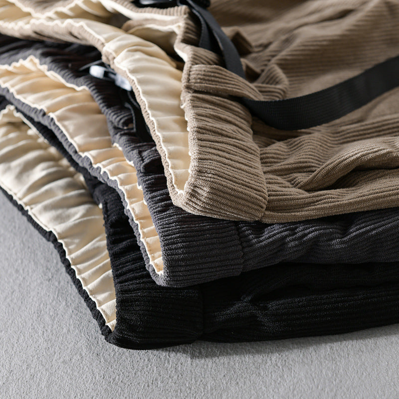 Men's cord chinos with elastic waistband, belt buckle, and tapered fit Chichicherry