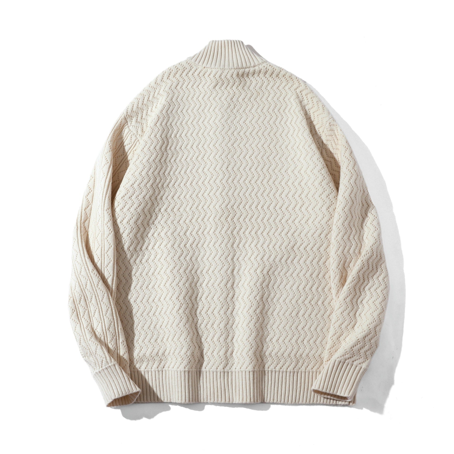 Unisex structured knit zip jacket with high ribbed collar and kangaroo pockets Chichicherry