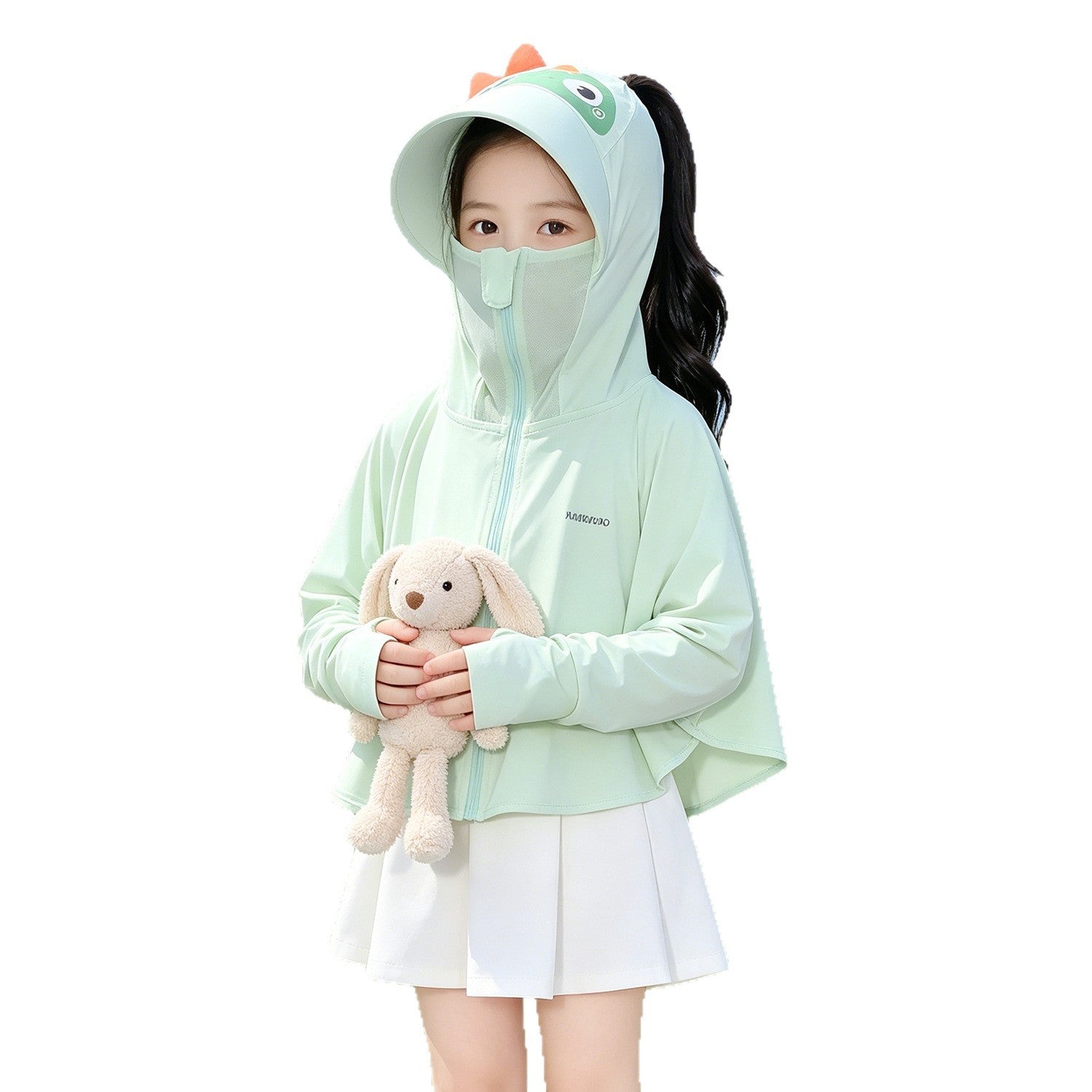 Girl multifunctional sun jacket with integrated hood Chichicherry