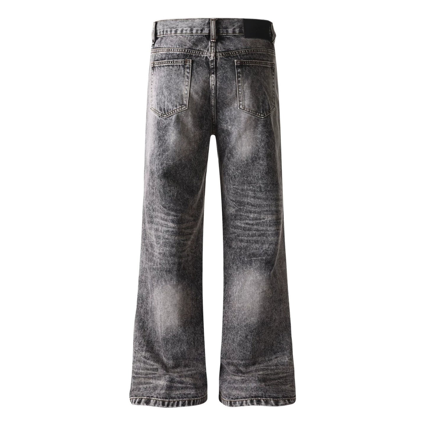 Women's wide cropped jeans with high waist and used effect Chichicherry
