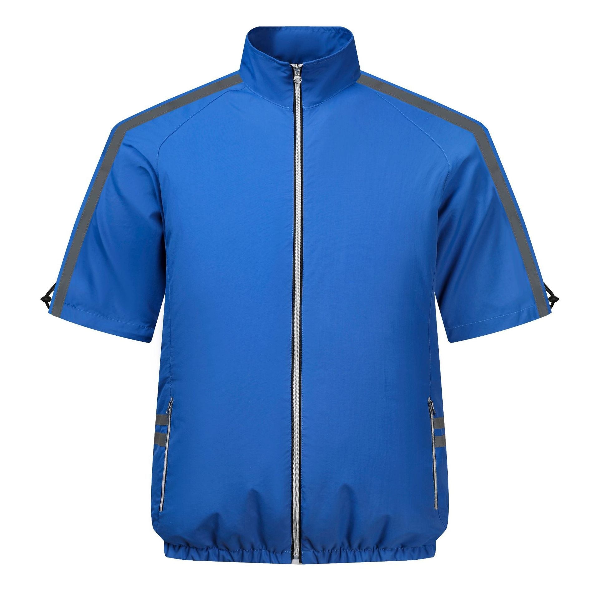 Unisex nan short-sleeve safety vest with reflective stripes and full-length zipper Chichicherry