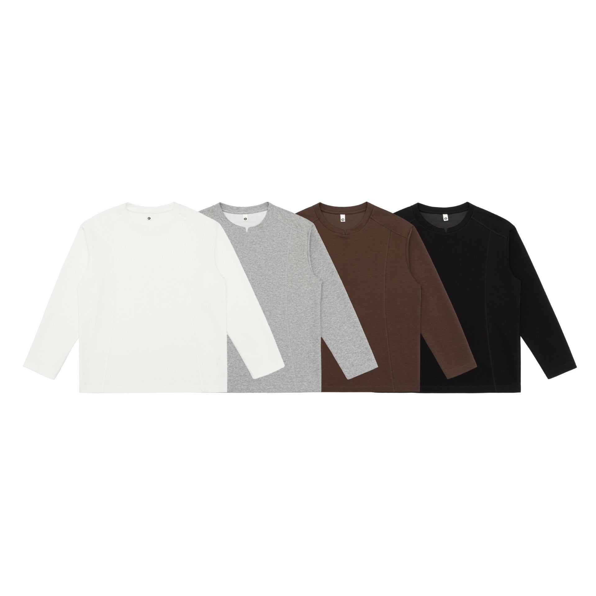 Women Fine Cotton Long Sleeve Shirt with Straight Hem and Decorative Stitch Detail Chichicherry