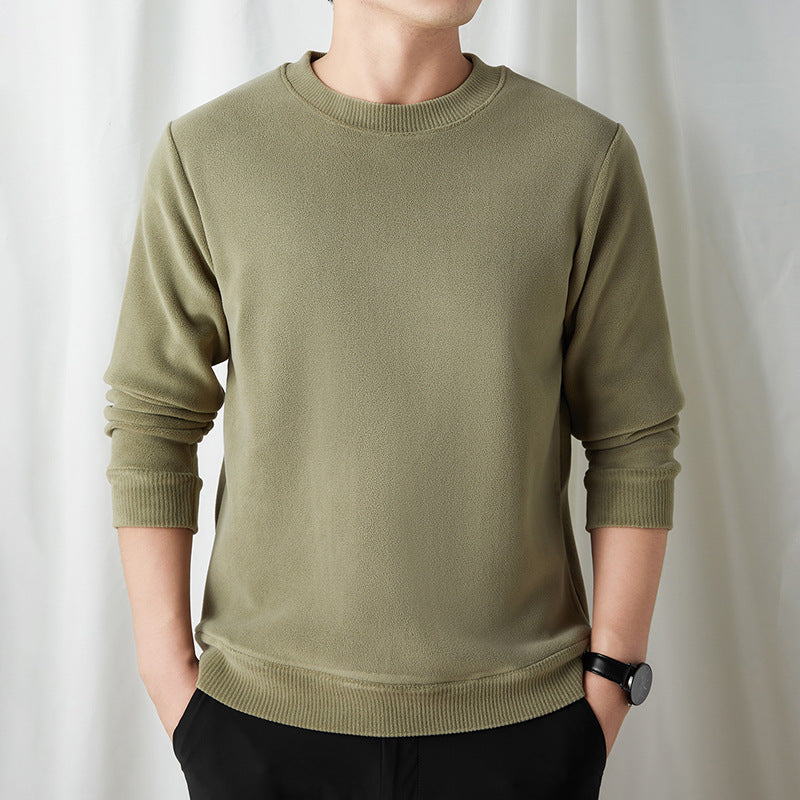 Herren Feiner Rundhals-Pullover aus Baumwollmix mit gerippten Bündchen und schlanker Passform Chichicherry