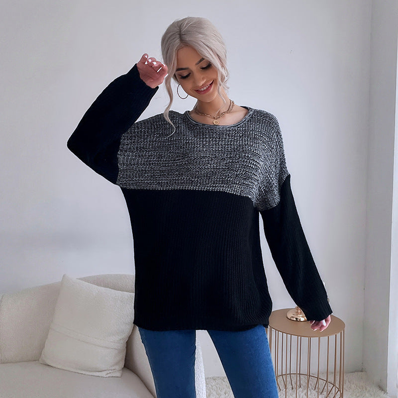 Women's Oversized Wool Blend Sweater with Off-the-Shoulder Neckline, Textured Knit and Casual Tunic Silhouette