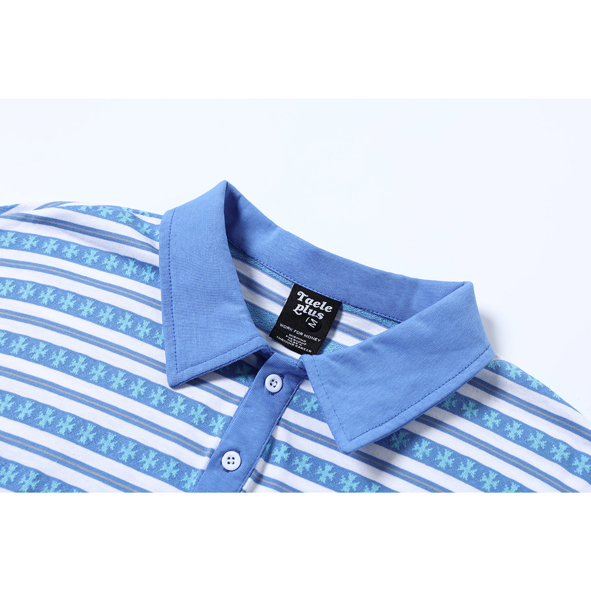 Unisex Long Sleeve Polo Shirt with Jacquard Stripe Pattern, Ribbed Collar and Logo Embroidery Chichicherry