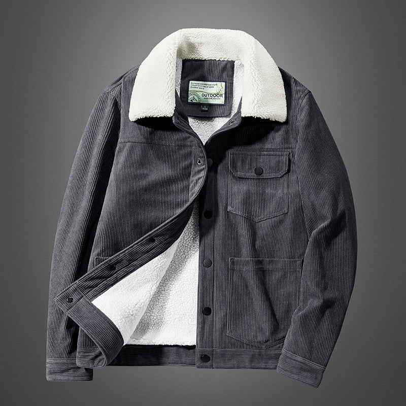 Men's cord jacket with teddy lining, thermally insulated worker jacket Chichicherry
