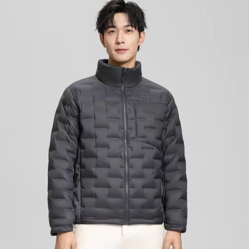 Men's lightweight quilted thermo down jacket with standing collar and chest pocket Chichicherry