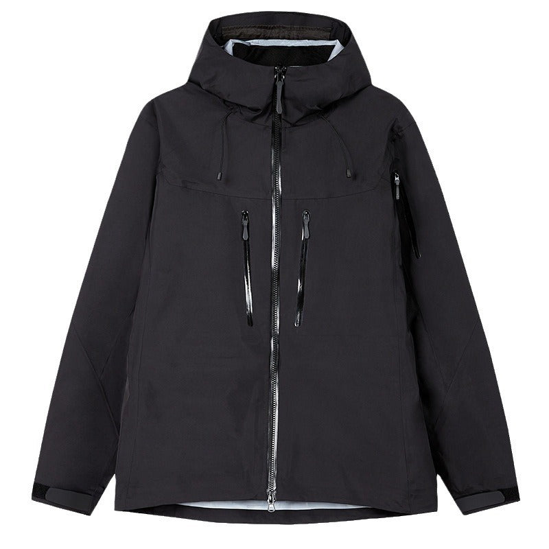 Men's Technical Waterproof Outdoor Jacket with Hood and Welded Zippers Chichicherry