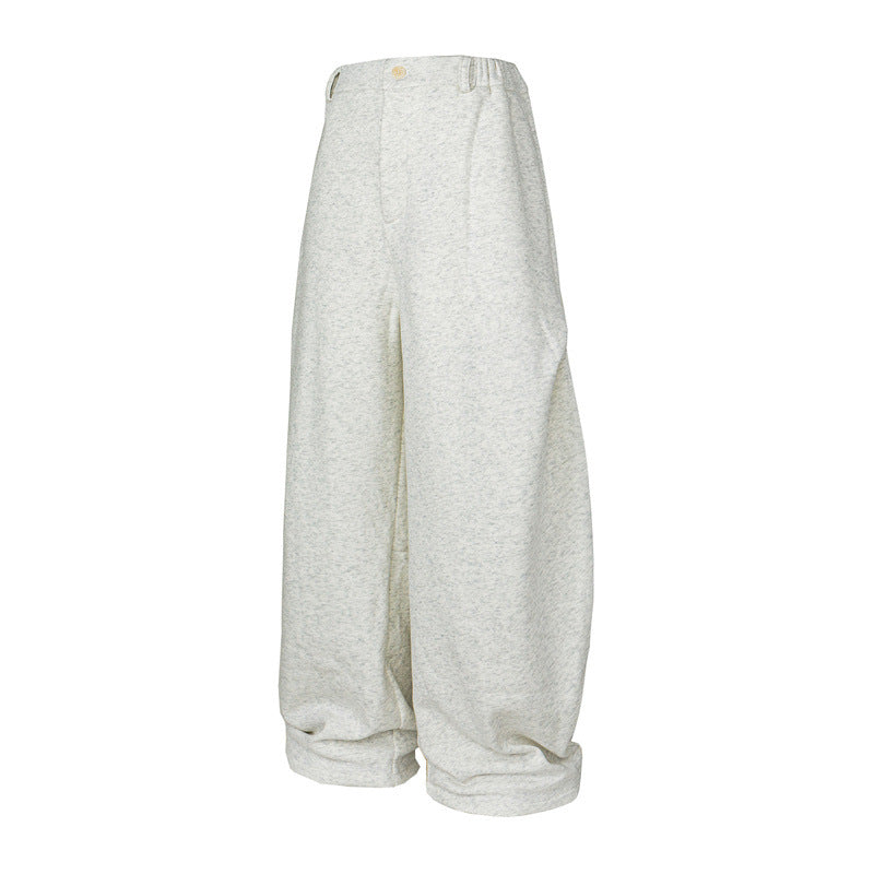 Women's Loose High-Waist Jogging Pants made of French Terry with rolled hem