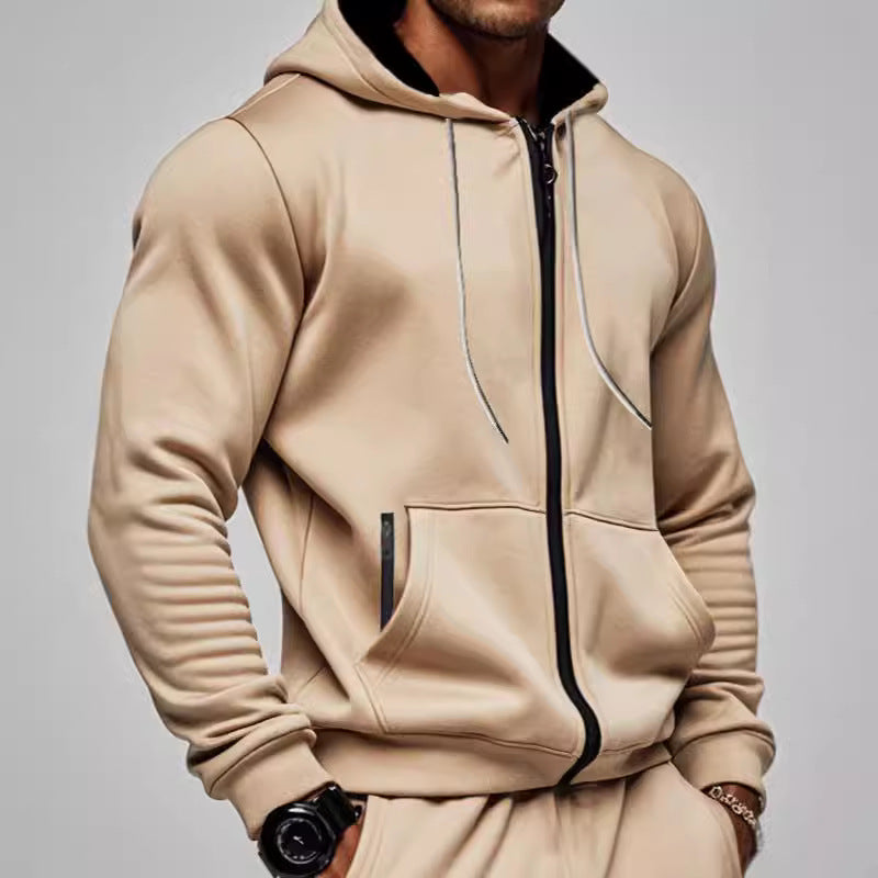 Men's hooded sweatshirt jacket with full zip, kangaroo pocket and adjustable hood Chichicherry