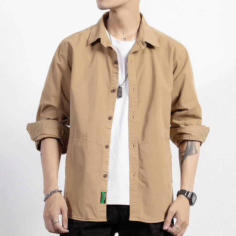 Men's lightweight utility overshirt with button placket and shirt collar Chichicherry