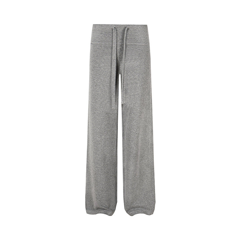 Women's Palazzo Fleece Pants with High Comfort Waistband and Flowing Wide-Leg Cut Chichicherry