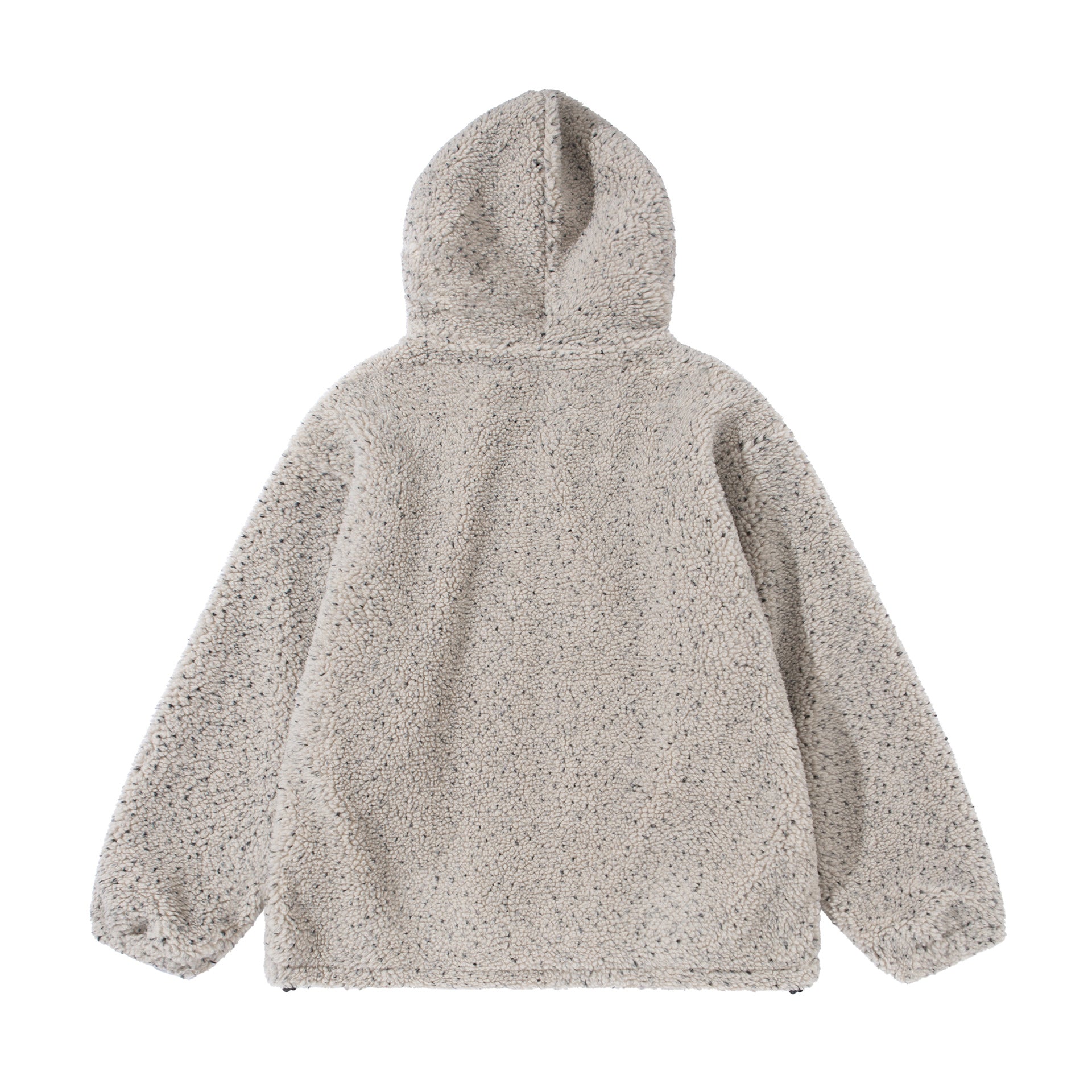 Unisex Boxy Teddy-Fleece Hoodie Jacket with Zipper Chichicherry