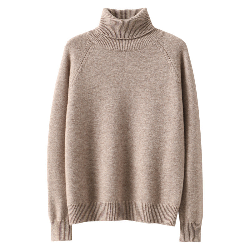 Women's turtleneck sweater made of soft wool blend with extended cuffs Chichicherry