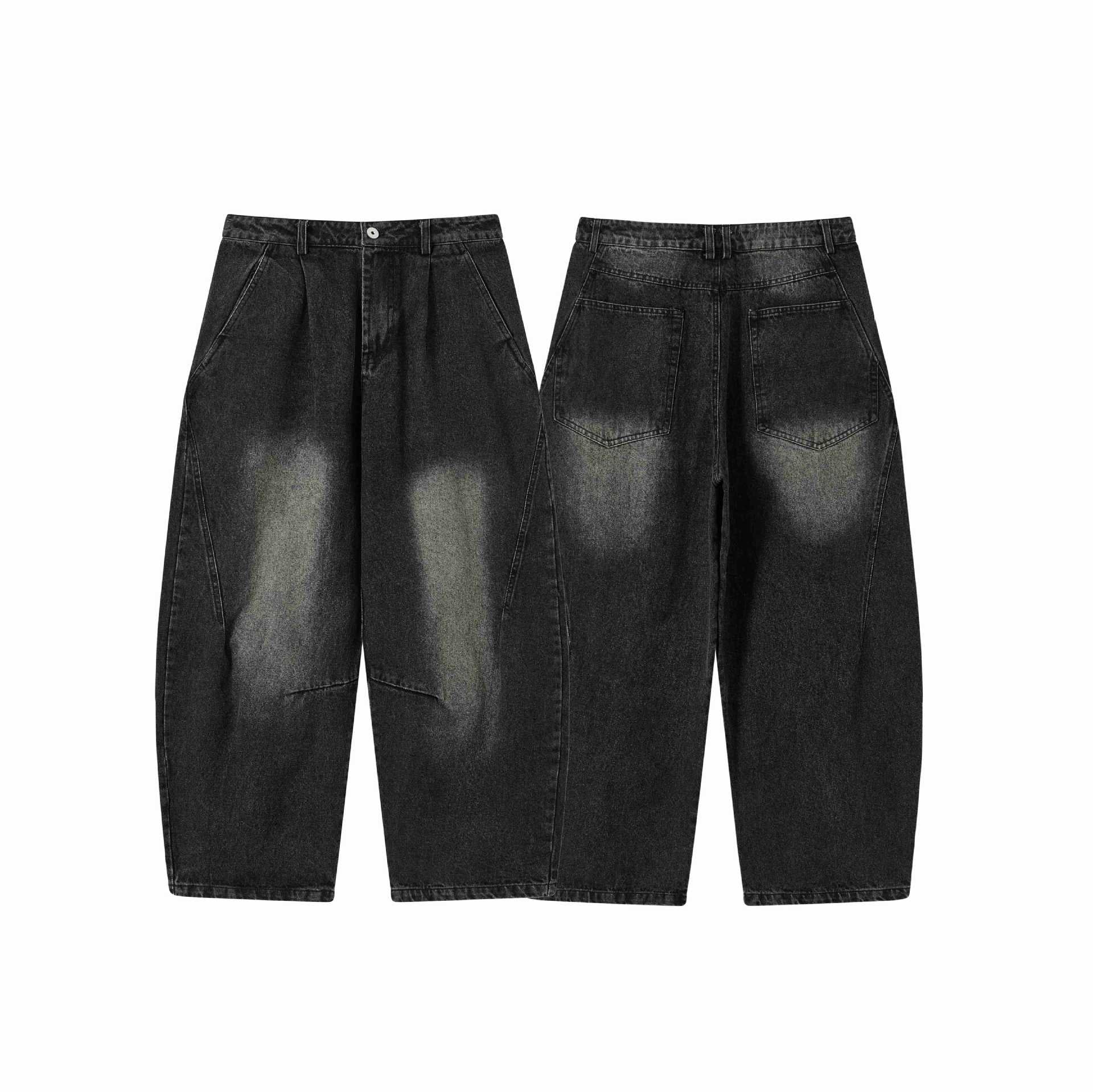 Women's High-Waisted Loose-Fit Utility Denim Culotte with Quilted Pocket Inserts Chichicherry