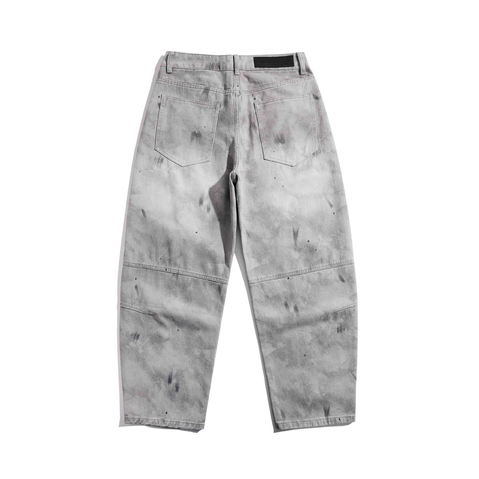 Women's high-waisted baggy jeans in a used look with knee patches Chichicherry