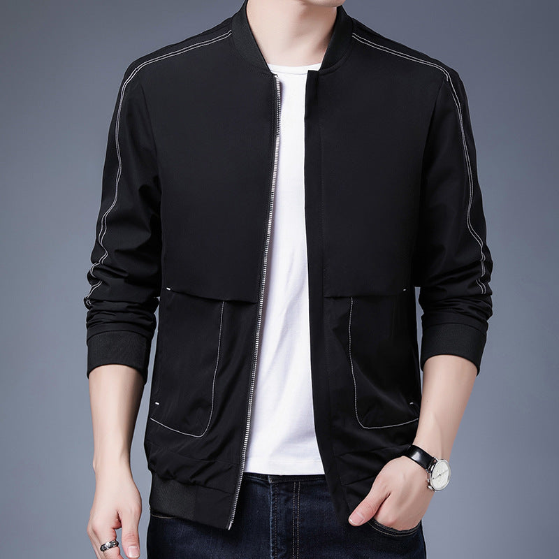 Men's lightweight bomber jacket with contrast seams, zipper and ribbed cuffs Chichicherry