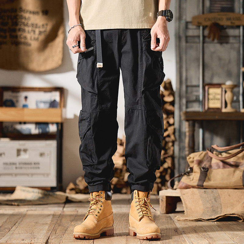 Men's utility-style cargo pants with reinforced knees and adjustable hem Chichicherry