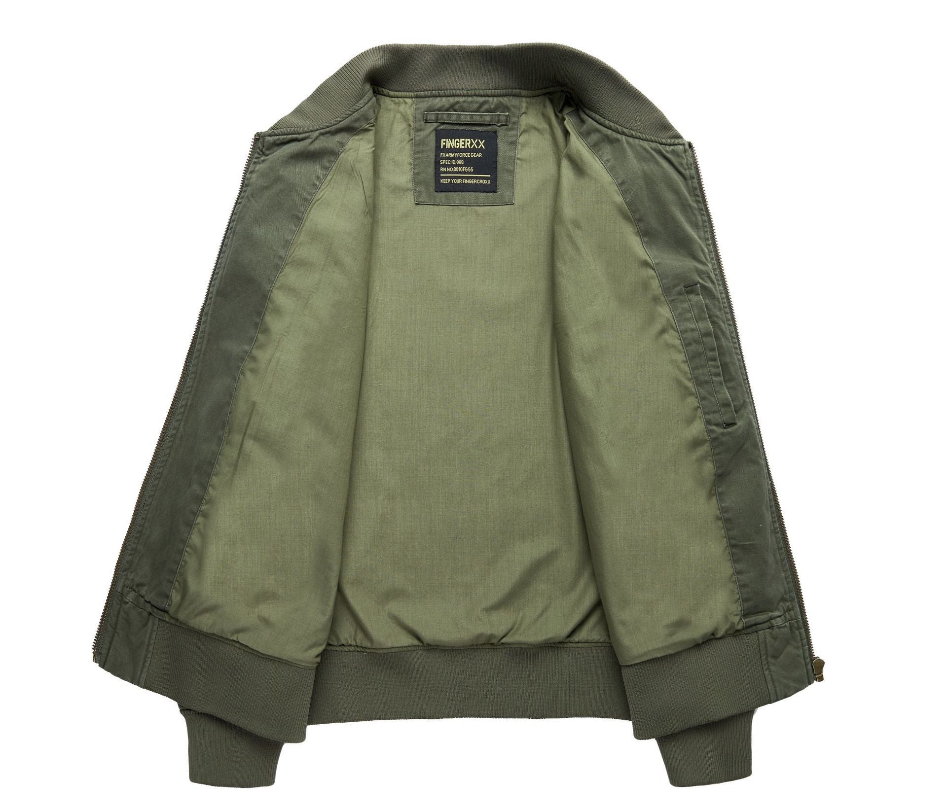 Men's Short Cut Canvas Bomber with Double Front Flap Pockets and Arm Pocket Chichicherry