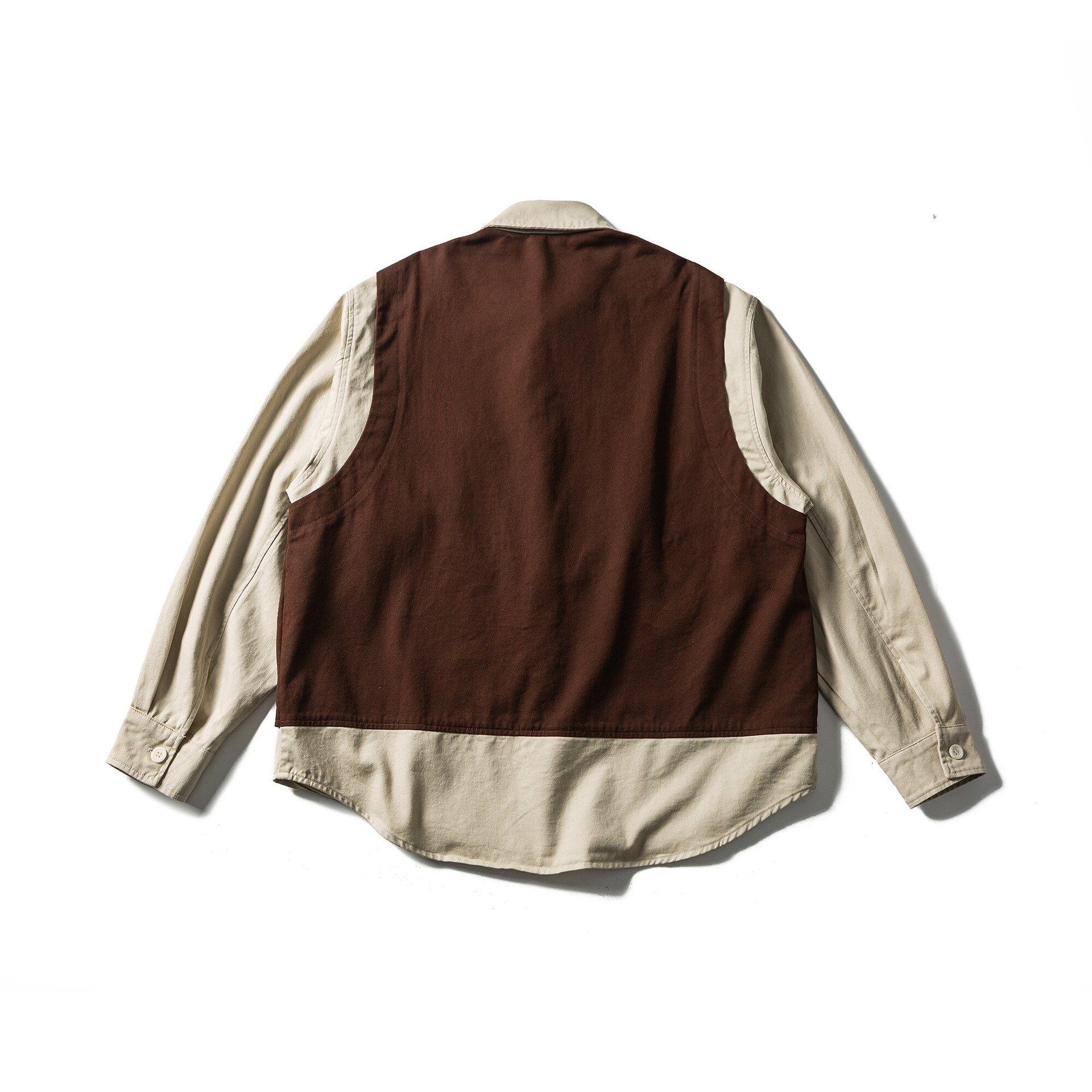 Men's utility vest with multifunctional pockets, half zip and integrated shirt layer Chichicherry