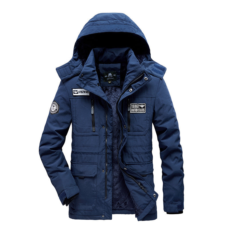 Men's Padded Field Parka with Hood, Cozy Teddy Lining and Tactical Multi-Pockets Chichicherry