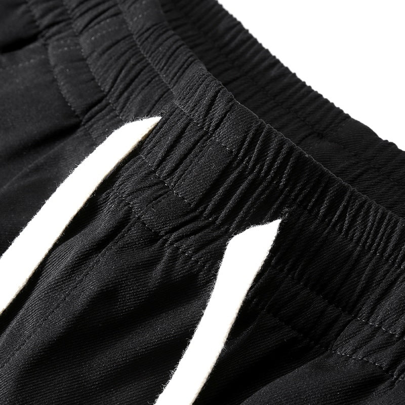 Men's Multifunctional Cargo Jogger Pants with Elastic Tunnel Drawstring Waist, Zippered Side Pockets, and Reinforced Knee Inserts Chichicherry