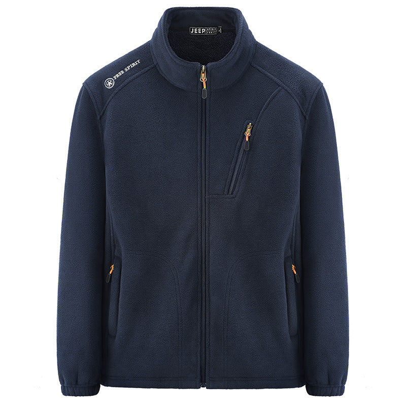 Men's thermal fleece jacket with Sherpa lining, stand-up collar and zippered pockets Chichicherry