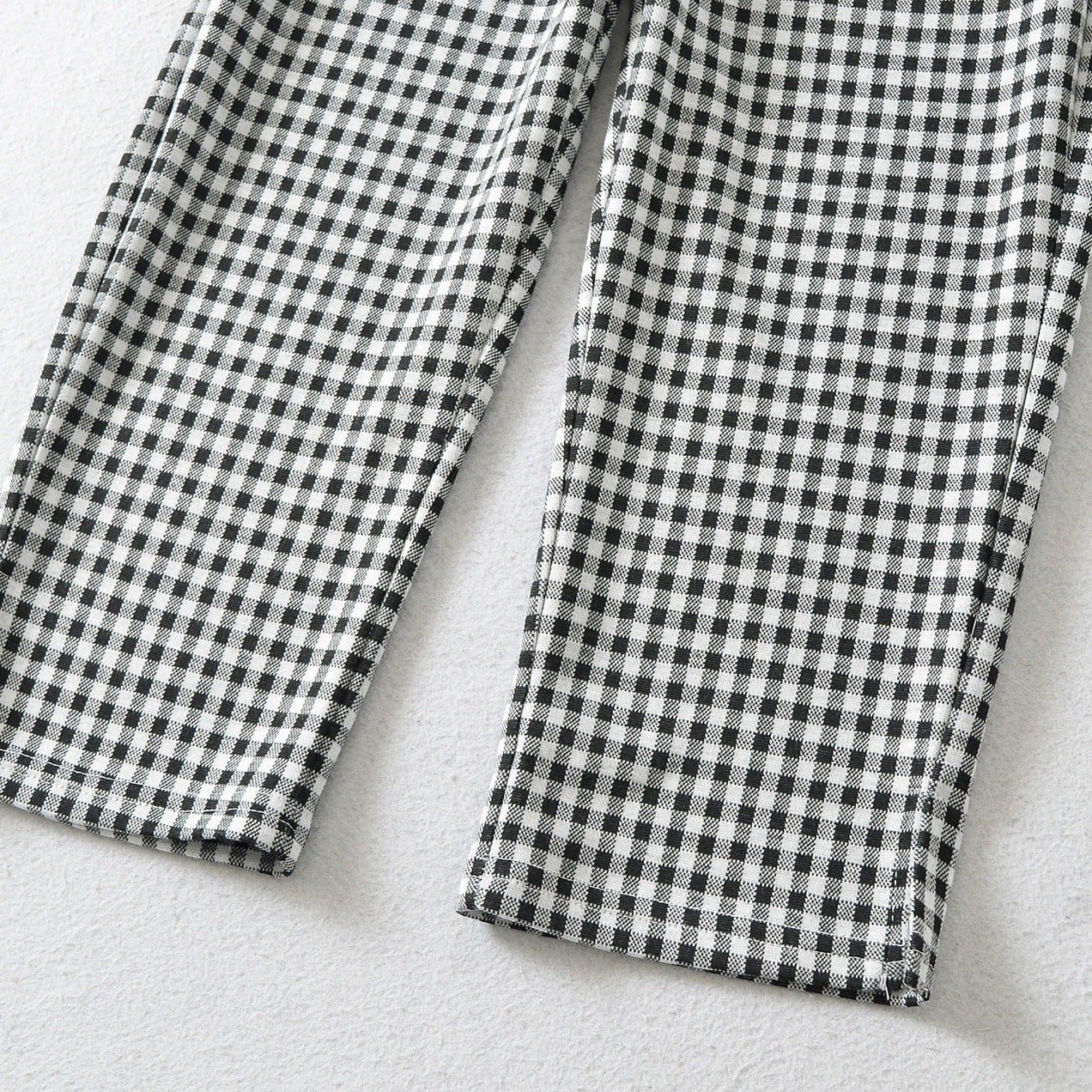 Ladies high-cut slim-fit pants with Vichy check and elastic waistband Chichicherry