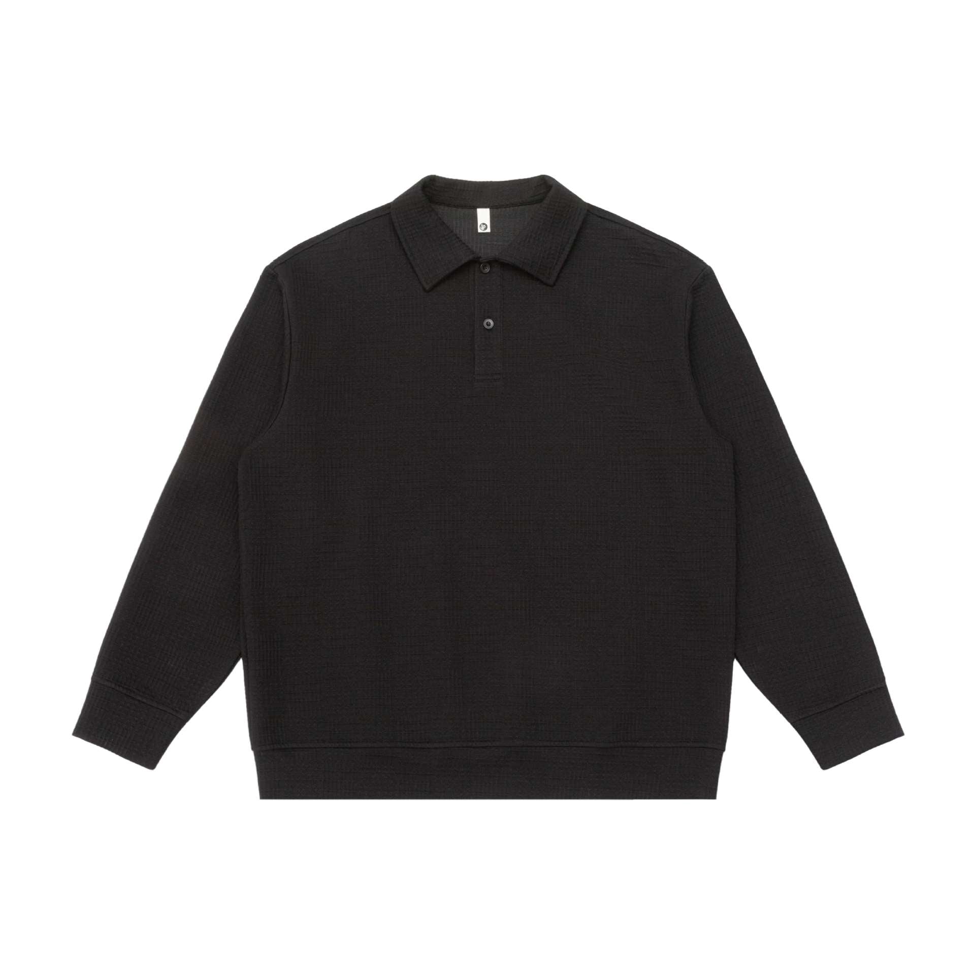 Unisex Waffle Knit Polo Shirt with Polo Collar and Half Button Placket Chichicherry
