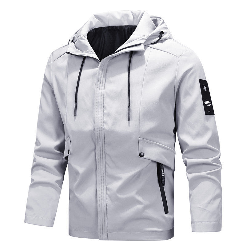 Men's Urban Softshell Blouson with Hooded Collar, Windproof Membrane and Snap Button Pocket Elements Chichicherry