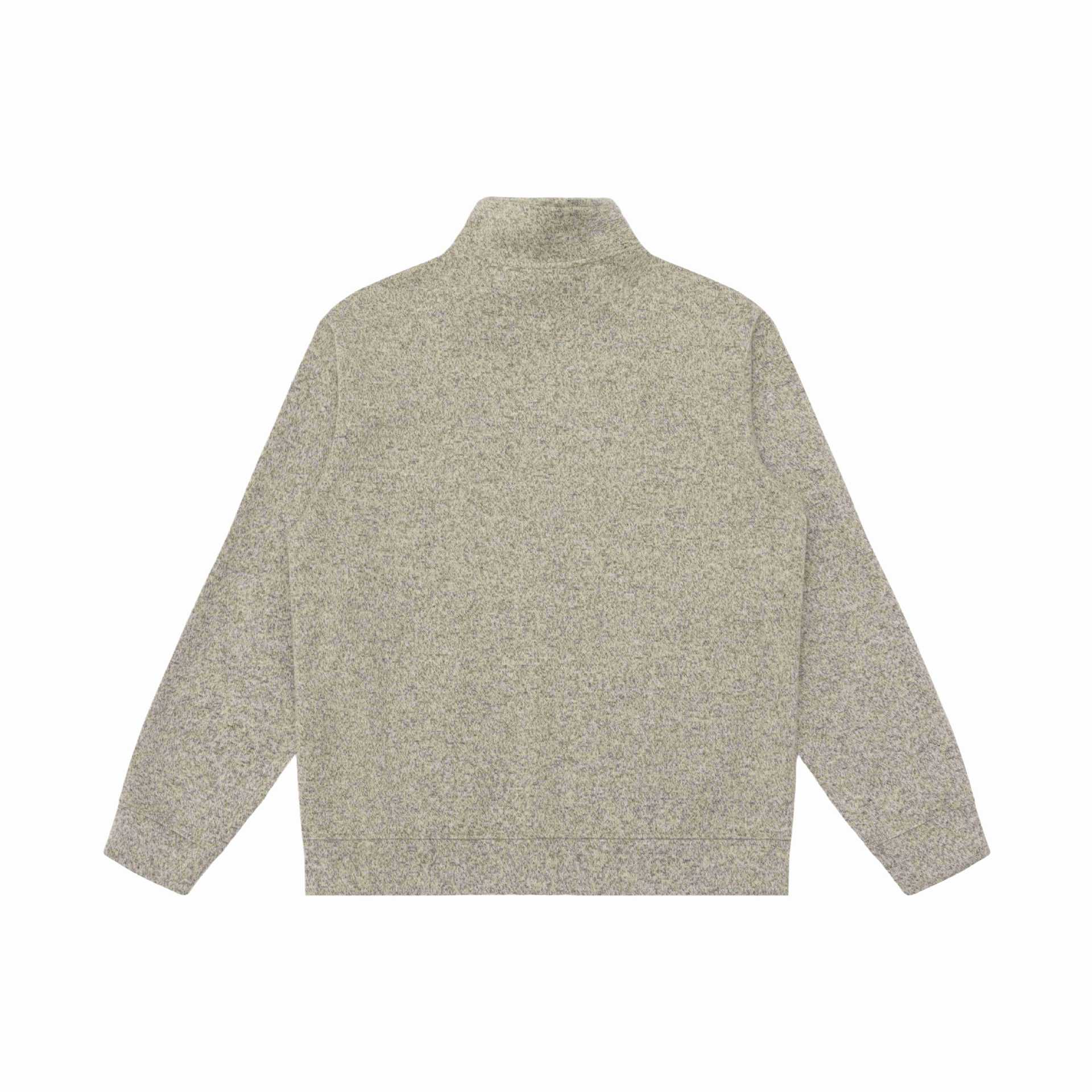 Women's zip jacket made of mottled teddy fleece with stand-up collar and zip pockets Chichicherry