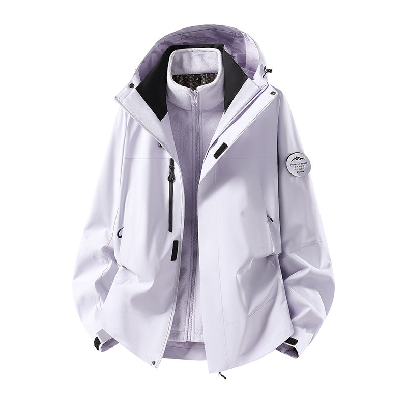 Men's two-layer softshell outdoor jacket with removable fleece lining and adjustable hood Chichicherry