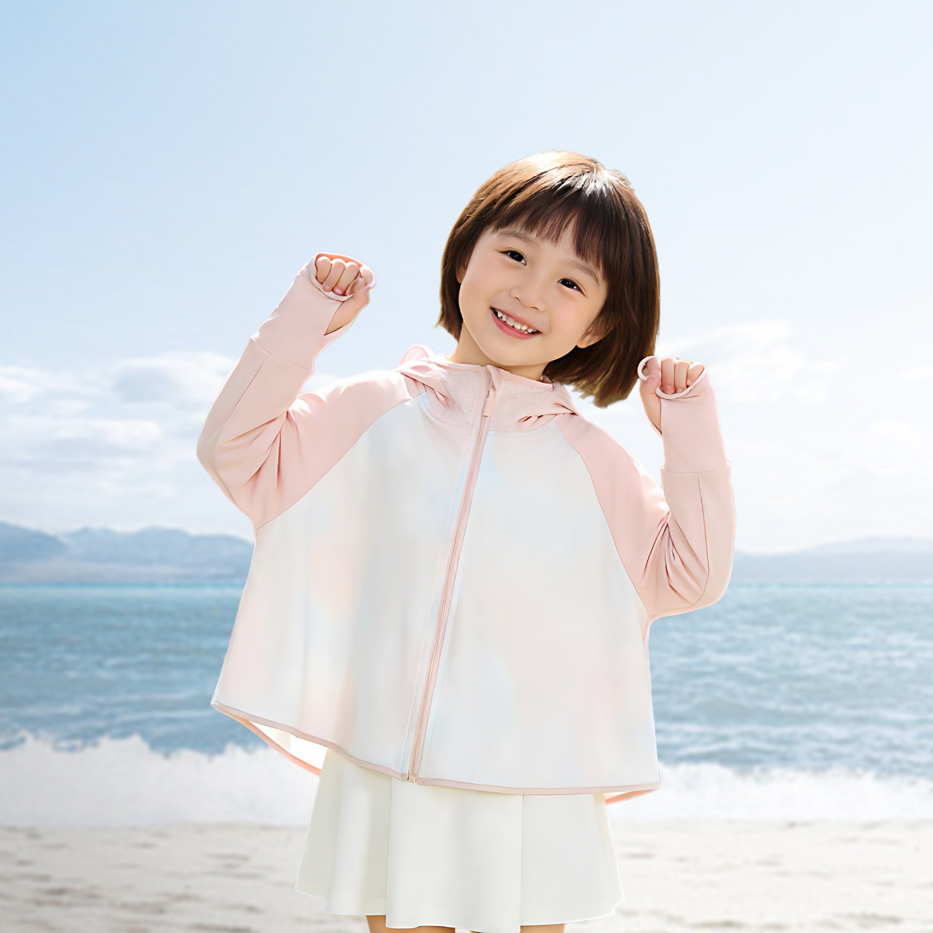 Children's sun protection jacket with hood and breathable fabric Chichicherry