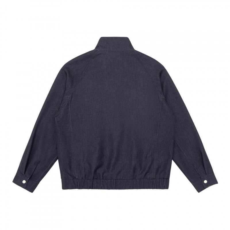 Men's lightly padded bomber-style blouson jacket with stand-up collar, checked lining and elastic hem Chichicherry