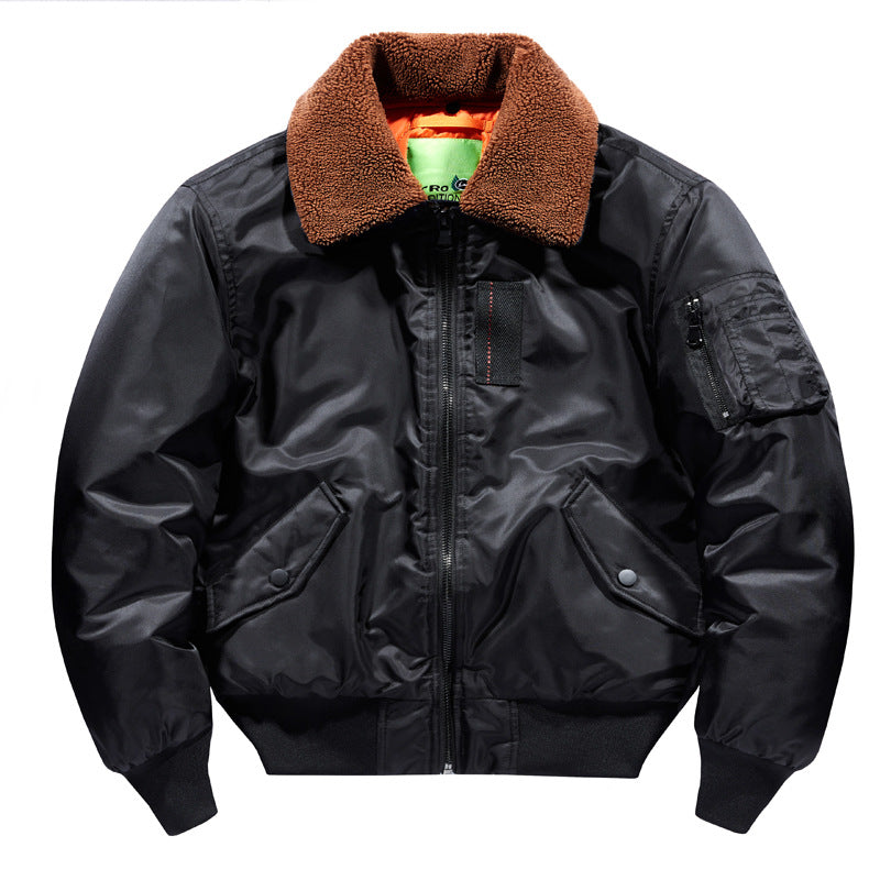 Men's pilot bomber jacket with teddy collar, water-repellent nylon shell and sleeve utility pocket Chichicherry