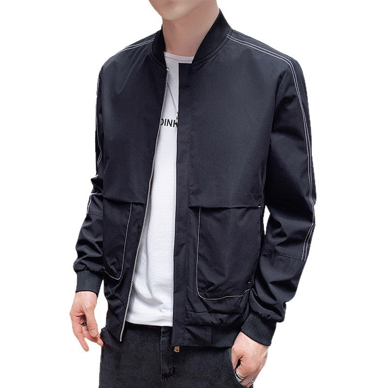 Men's lightweight bomber jacket with contrast seams, zipper and ribbed cuffs Chichicherry