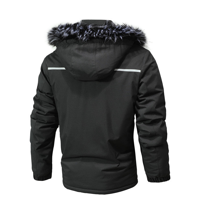 Men's Thermal Parka with Faux Fur Hood and Water-Repellent Insulation Chichicherry