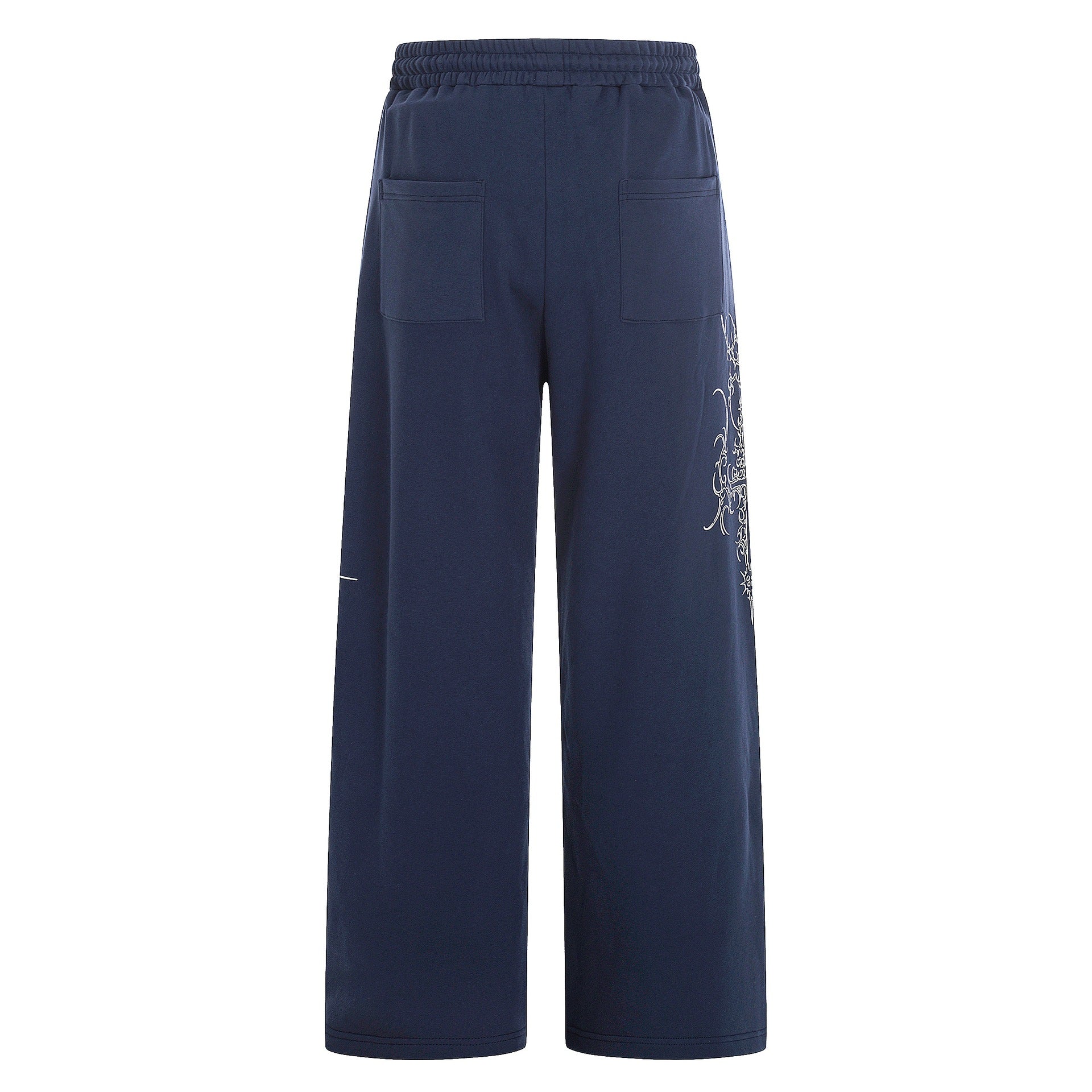 Women's Loose Sweatpants with Drawstring, Decorative Studs and Graphic Print Chichicherry