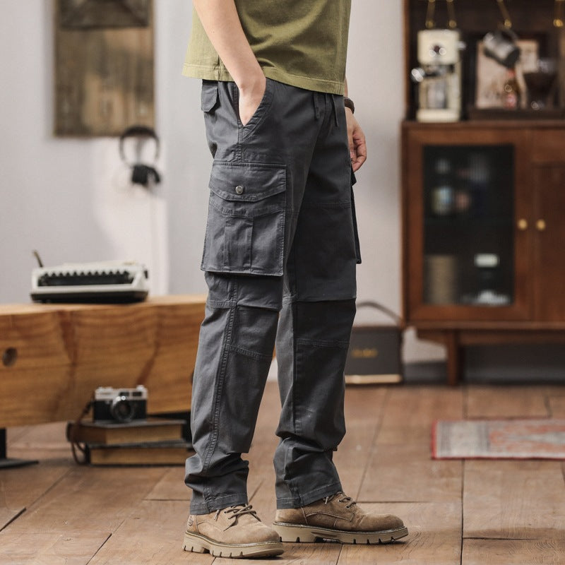 Men's Technical Cargo Pants with Straight Cut, Reinforced Knees & Multiple Pockets Chichicherry