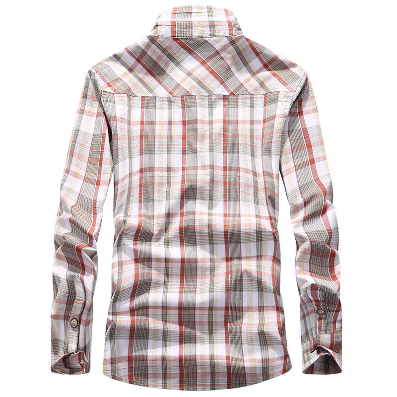 Men's checked shirt jacket in worker style with chest flap pockets Chichicherry