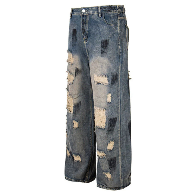 Women's Loose Destroyed Jeans with High Waist, Used Wash and Balloon Hem Chichicherry