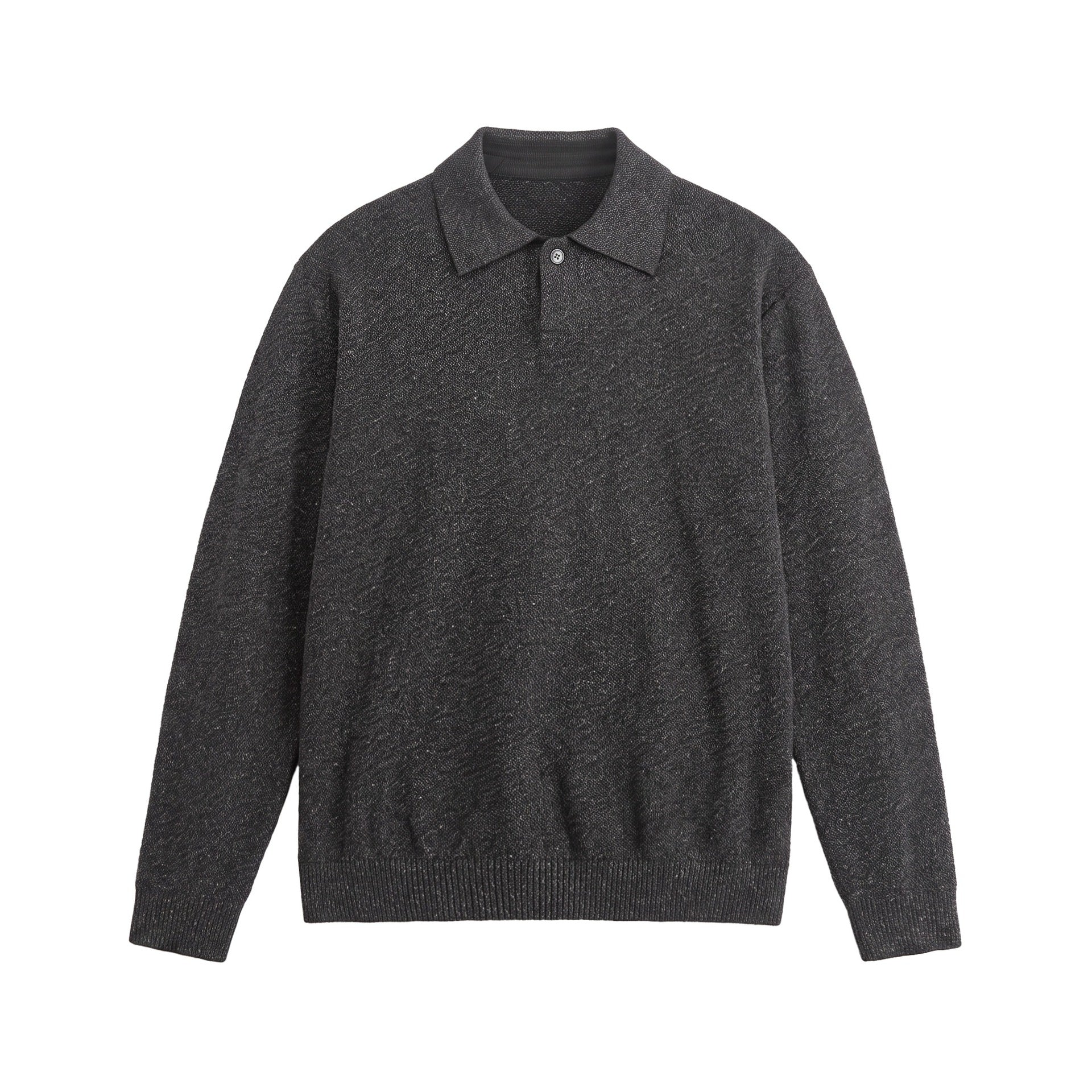 Men's knitted polo shirt with textured yarn and relaxed fit Chichicherry