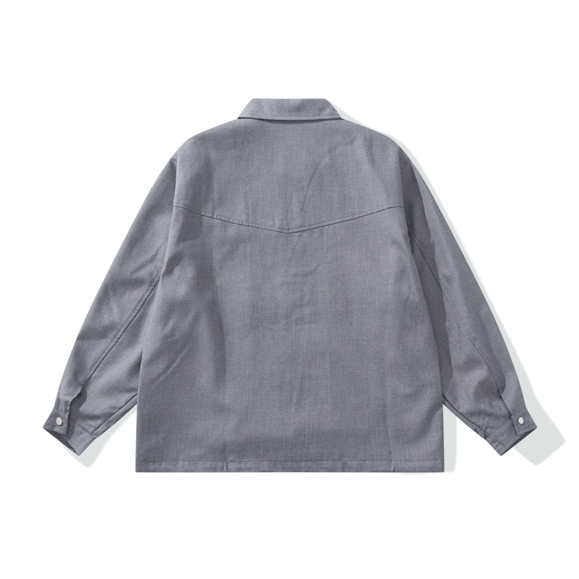 Men's Utility Chore Jacket with Full Zip and Large Flap Pockets Chichicherry