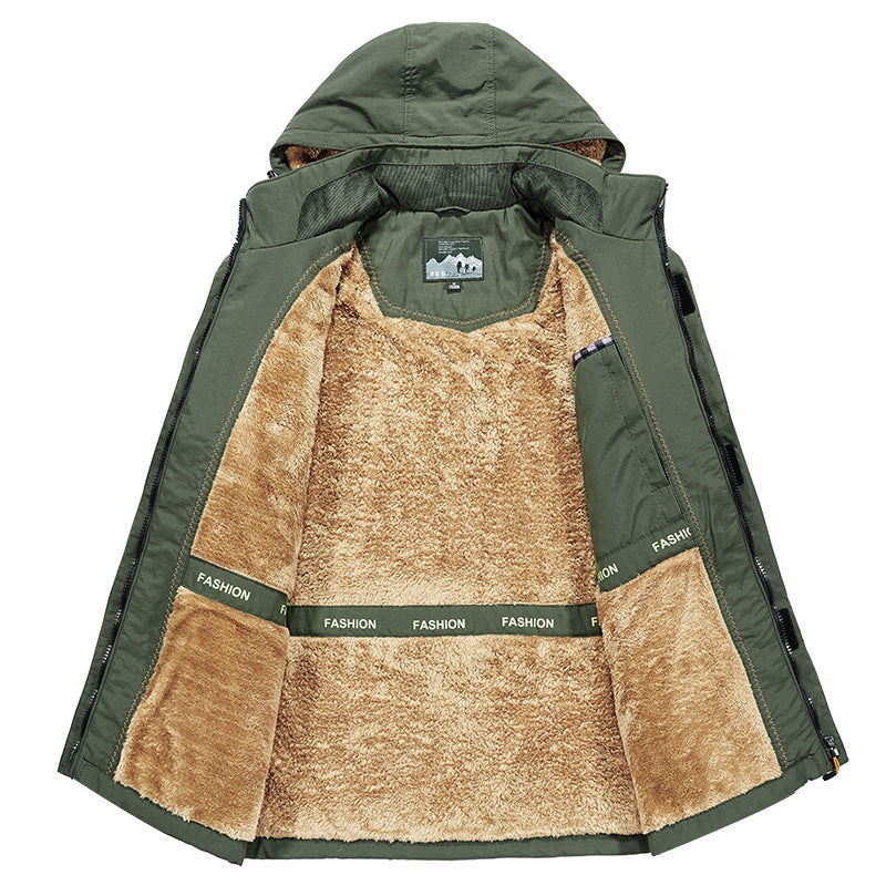Men water-repellent winter parka with hood and luxurious faux fur lining Chichicherry