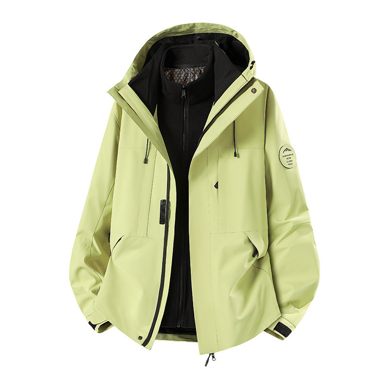 Men's Weatherproof Technical Softshell Trekking Jacket with Hood and Insulating Inner Insert Chichicherry