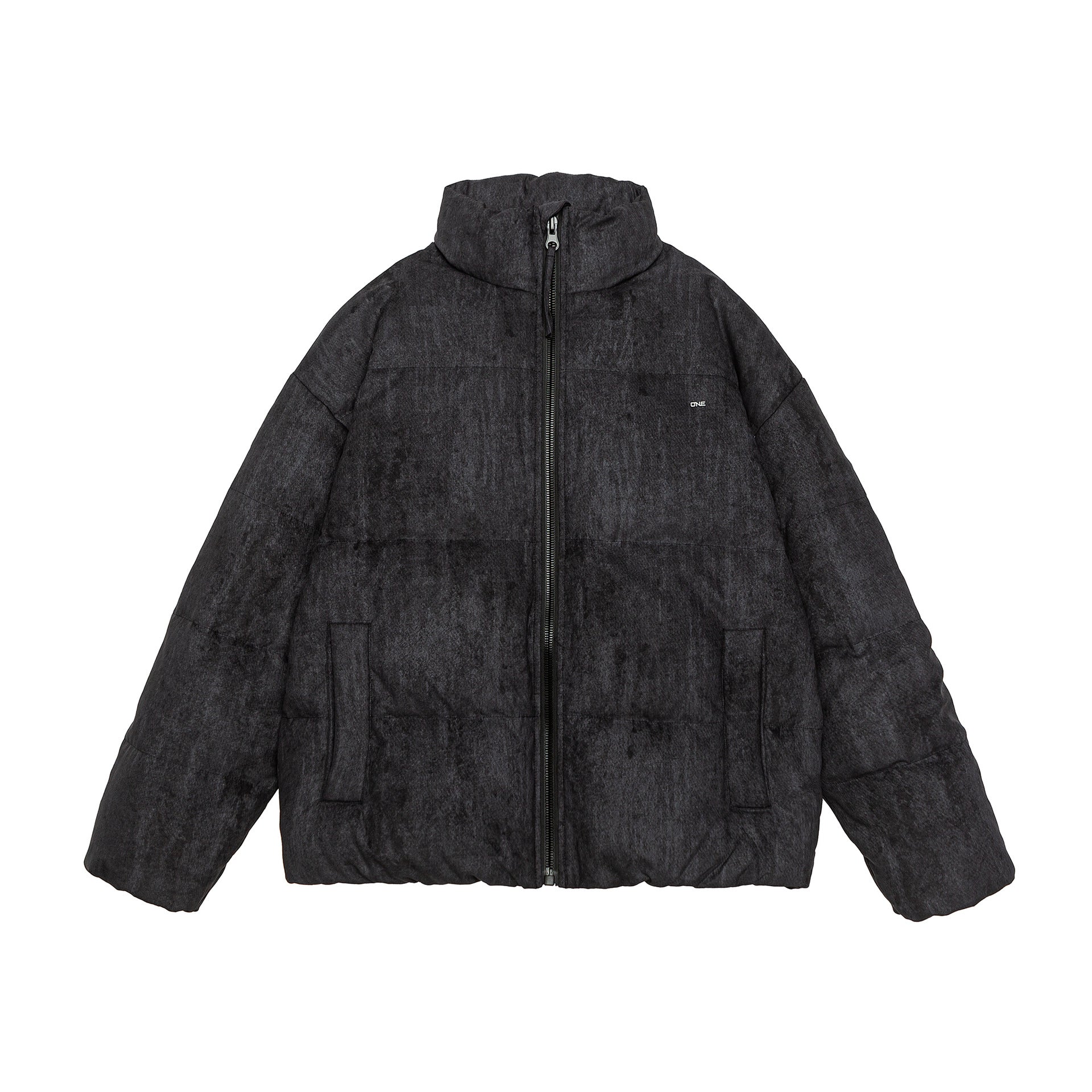 Men's Oversize Quilted Thermal Puffer Jacket with High Stand Collar Chichicherry
