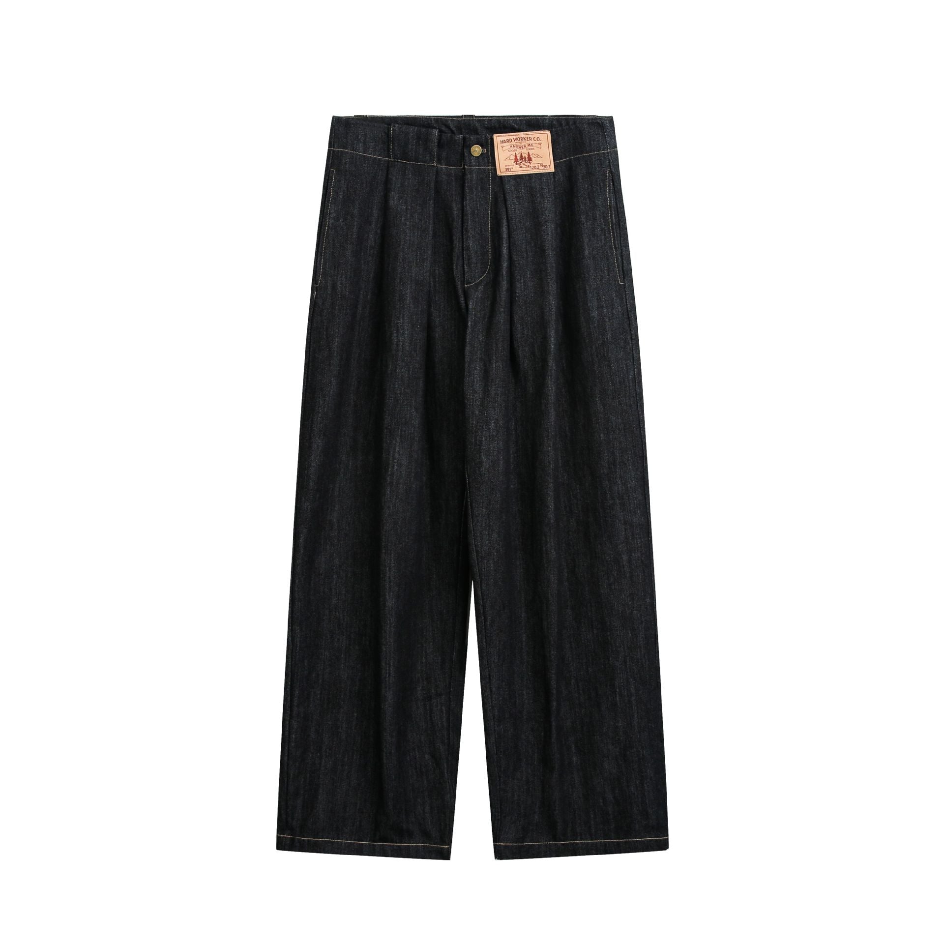 Women's High-Waisted Denim Culotte in Workwear Look with Wide Leg and Concealed Side Pockets Chichicherry