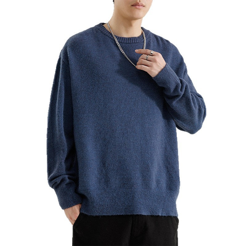 Men's Oversize Round Neck Pullover made of soft fine knit Chichicherry