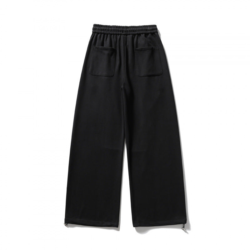 Unisex Wide Sweatpants with drawstring waistband, cord drawstring, and adjustable leg straps Chichicherry